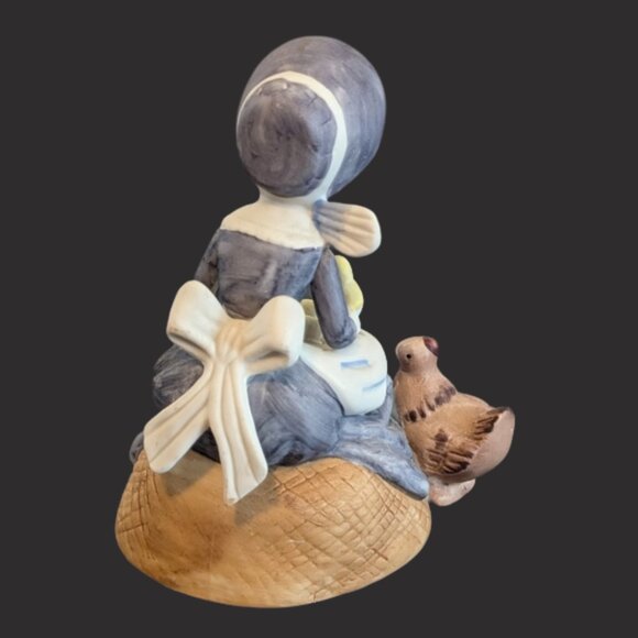 2 for $20 Vintage Girl with Chicks Figurine | Korea Mark | 5" - Picture 2 of 4